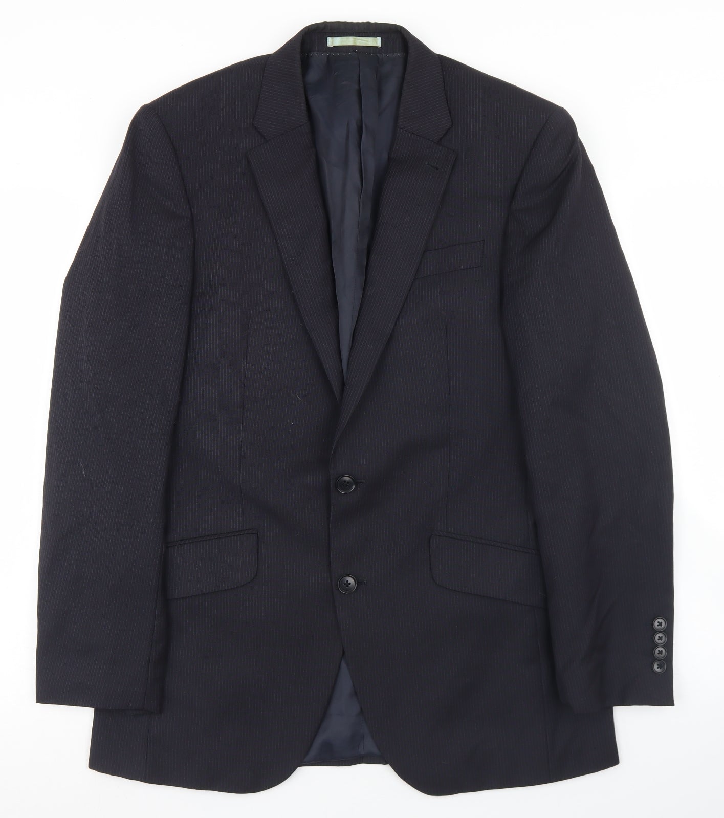 NEXT Mens Blue Striped Wool Jacket Blazer Size 38