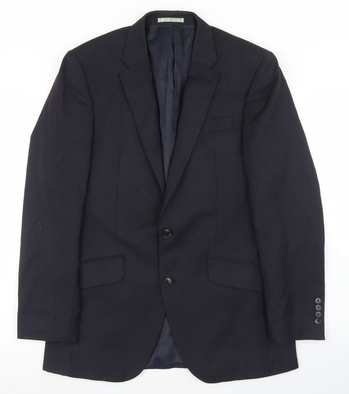 NEXT Mens Blue Striped Wool Jacket Blazer Size 38