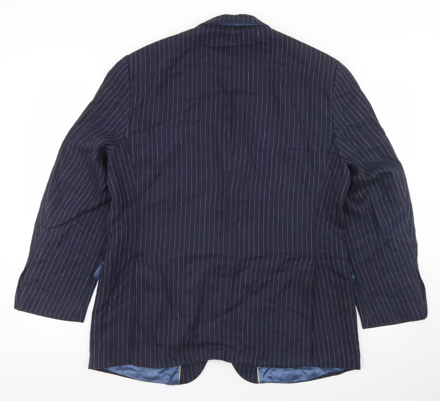 Racing Green Mens Blue Striped Linen Jacket Blazer Size 40