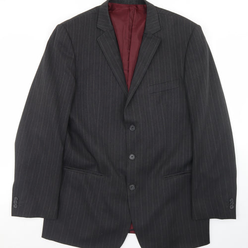 Taylor & Wright Mens Grey Striped Polyester Jacket Blazer Size 44
