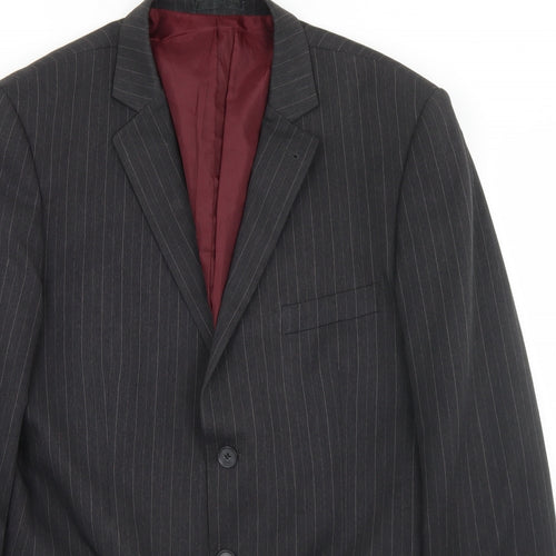 Taylor & Wright Mens Grey Striped Polyester Jacket Blazer Size 44
