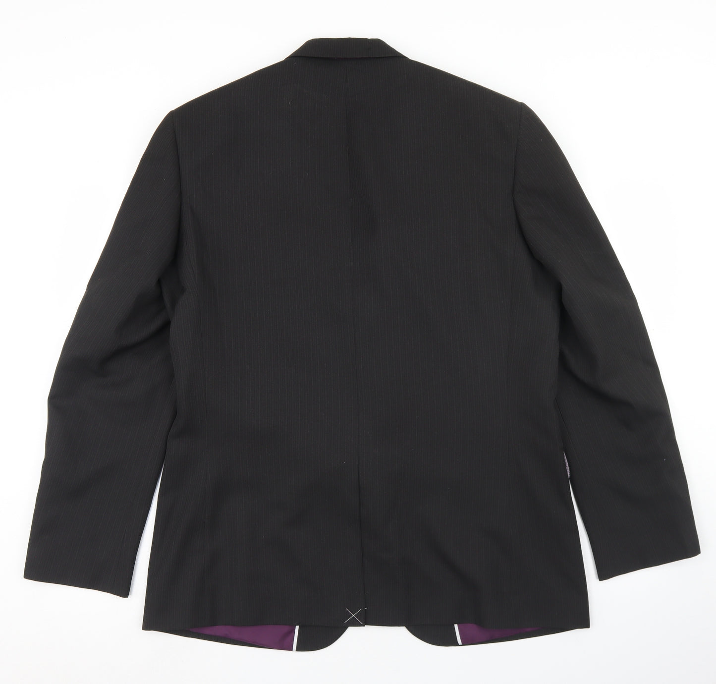 Taylor & Wright Mens Black Striped Polyester Jacket Blazer Size 42