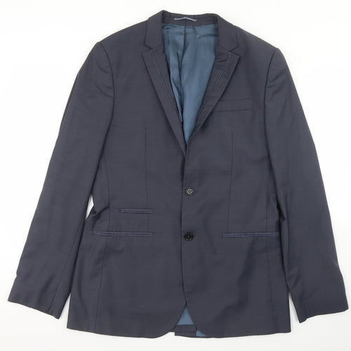 River Island Mens Blue  Polyester Jacket Blazer Size 40