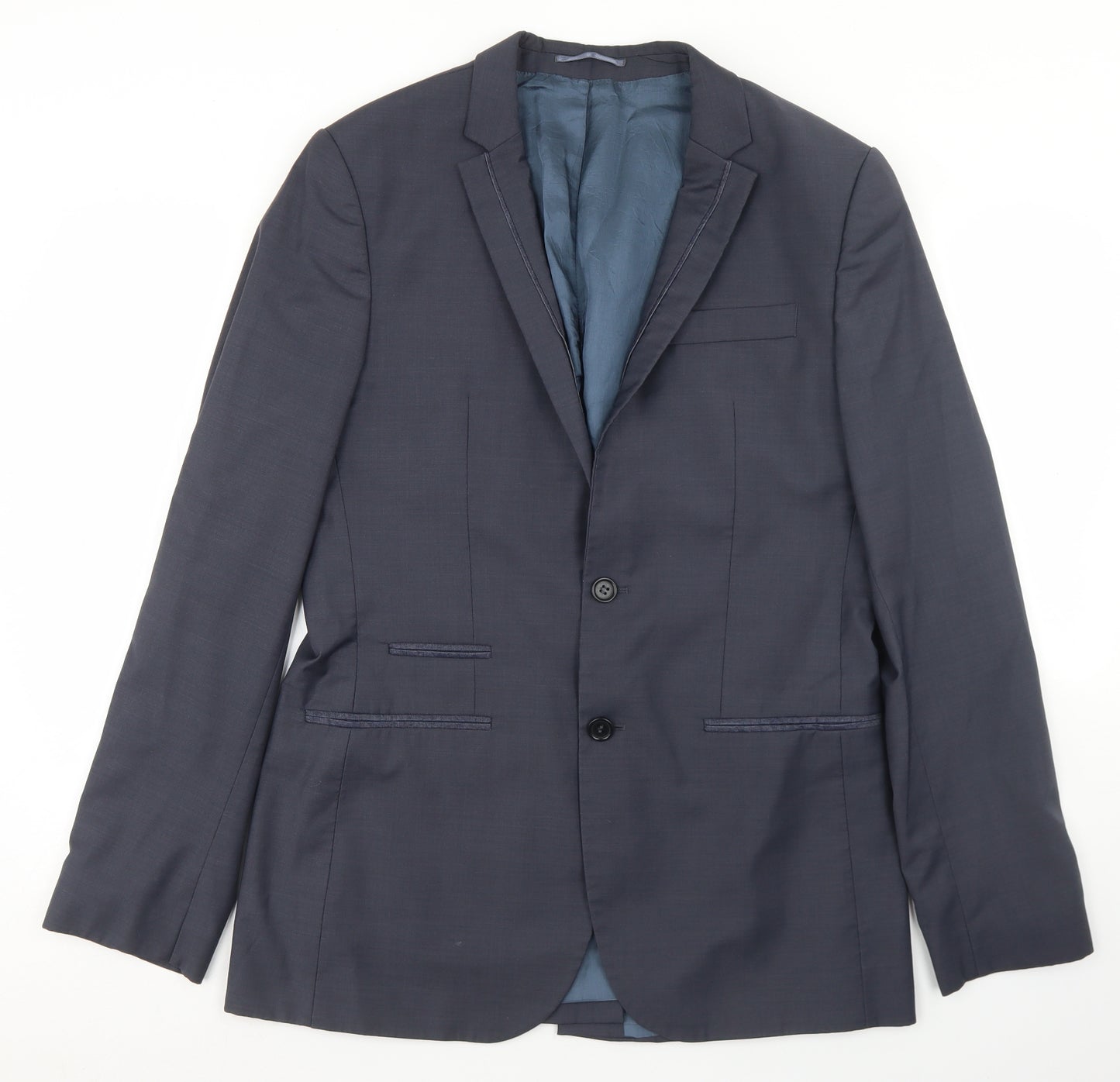 River Island Mens Blue  Polyester Jacket Blazer Size 40