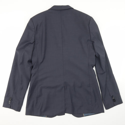 River Island Mens Blue  Polyester Jacket Blazer Size 40
