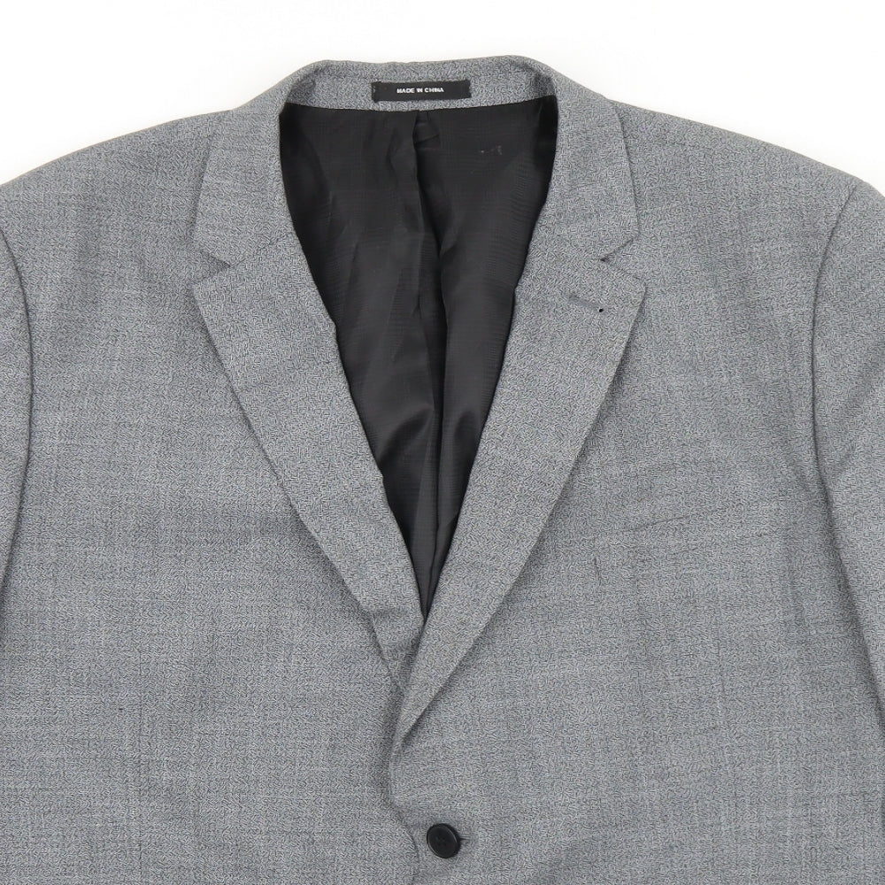 Cedar Wood State Mens Grey  Polyester Jacket Blazer Size 44   - Skinny Fit