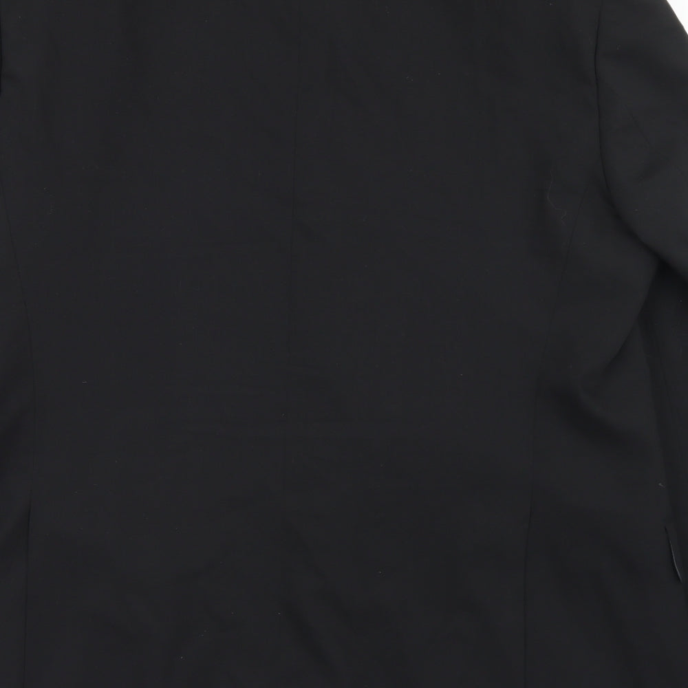 Marks and Spencer Mens Black  Wool Jacket Blazer Size 44