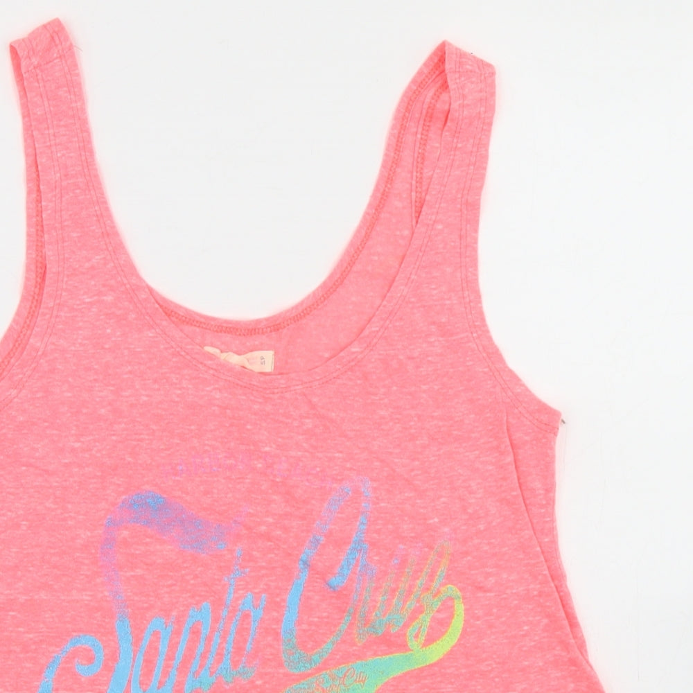 Ardene Womens Pink  Polyester Basic Tank Size S Round Neck