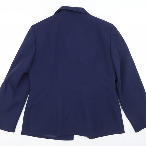 Harmant Womens Blue  Polyester Jacket Blazer Size 12