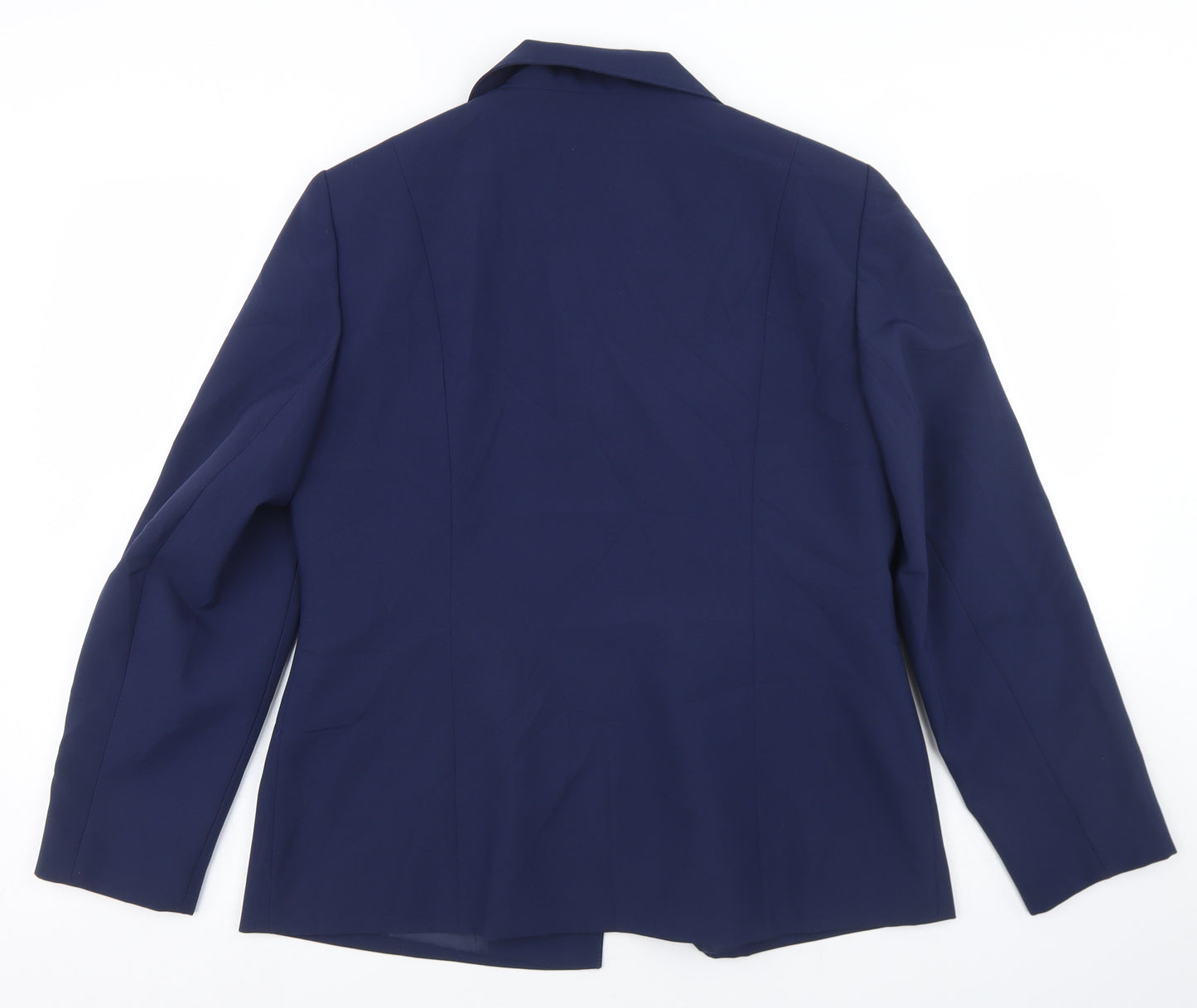 Harmant Womens Blue  Polyester Jacket Blazer Size 12