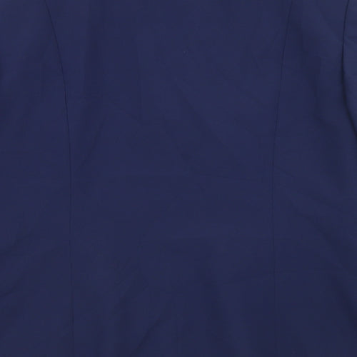 Harmant Womens Blue  Polyester Jacket Blazer Size 12