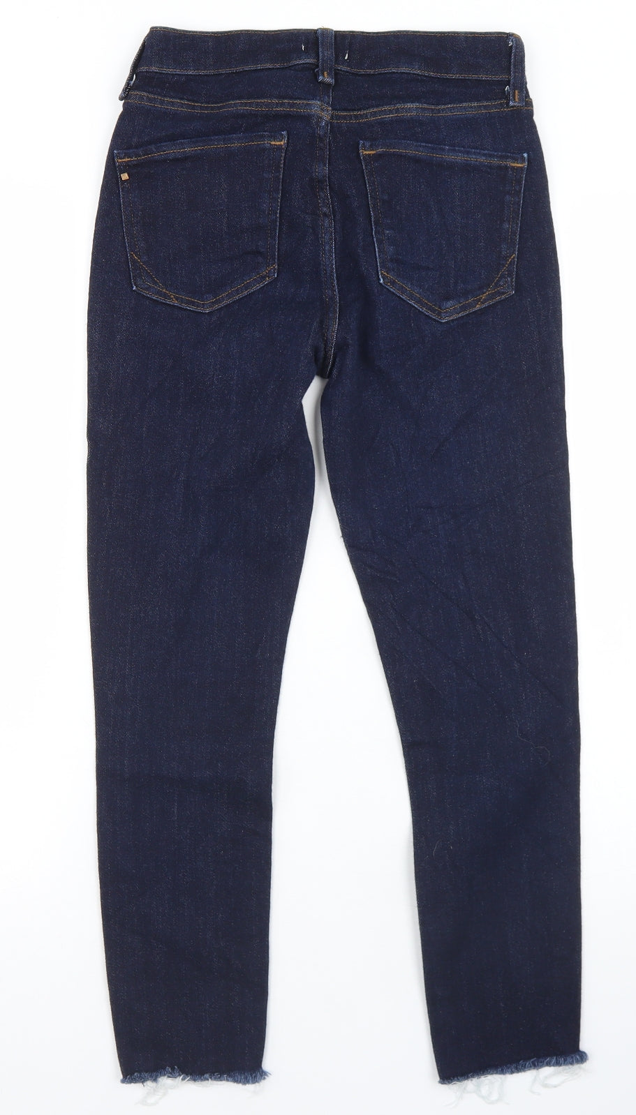 River Island Womens Blue  Cotton Cropped Jeans Size 8 L24 in Regular Button