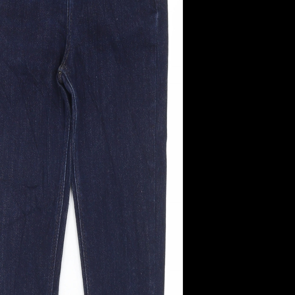 River Island Womens Blue  Cotton Cropped Jeans Size 8 L24 in Regular Button