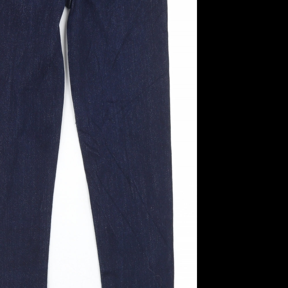 River Island Womens Blue  Cotton Cropped Jeans Size 8 L24 in Regular Button