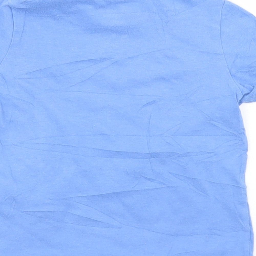 F&F Boys Blue  Cotton Basic T-Shirt Size 9-12 Months Crew Neck Snap - Mummy