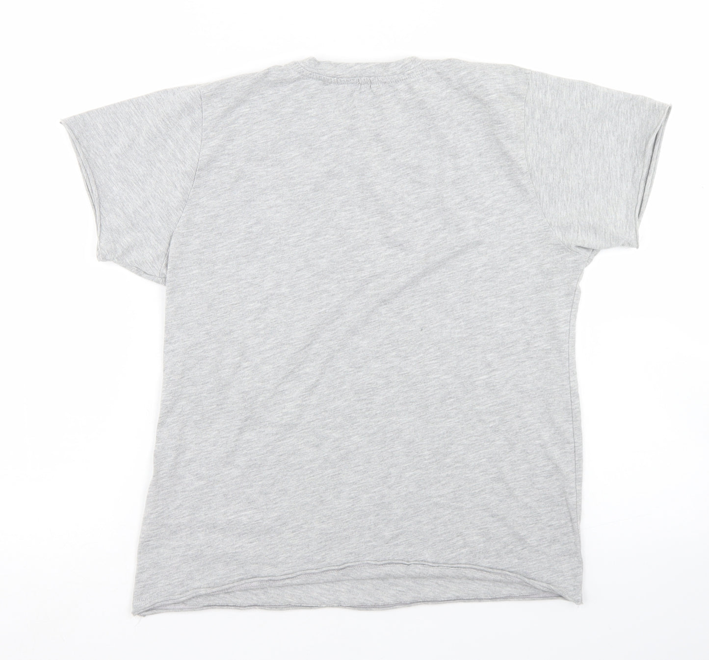 Topshop Womens Grey  Polyester Basic T-Shirt Size 6 Crew Neck