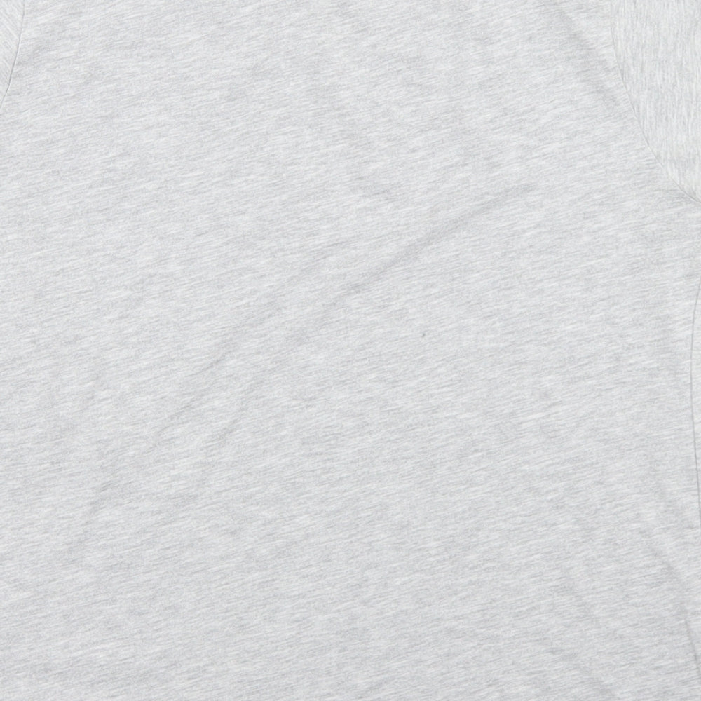 Topshop Womens Grey  Polyester Basic T-Shirt Size 6 Crew Neck