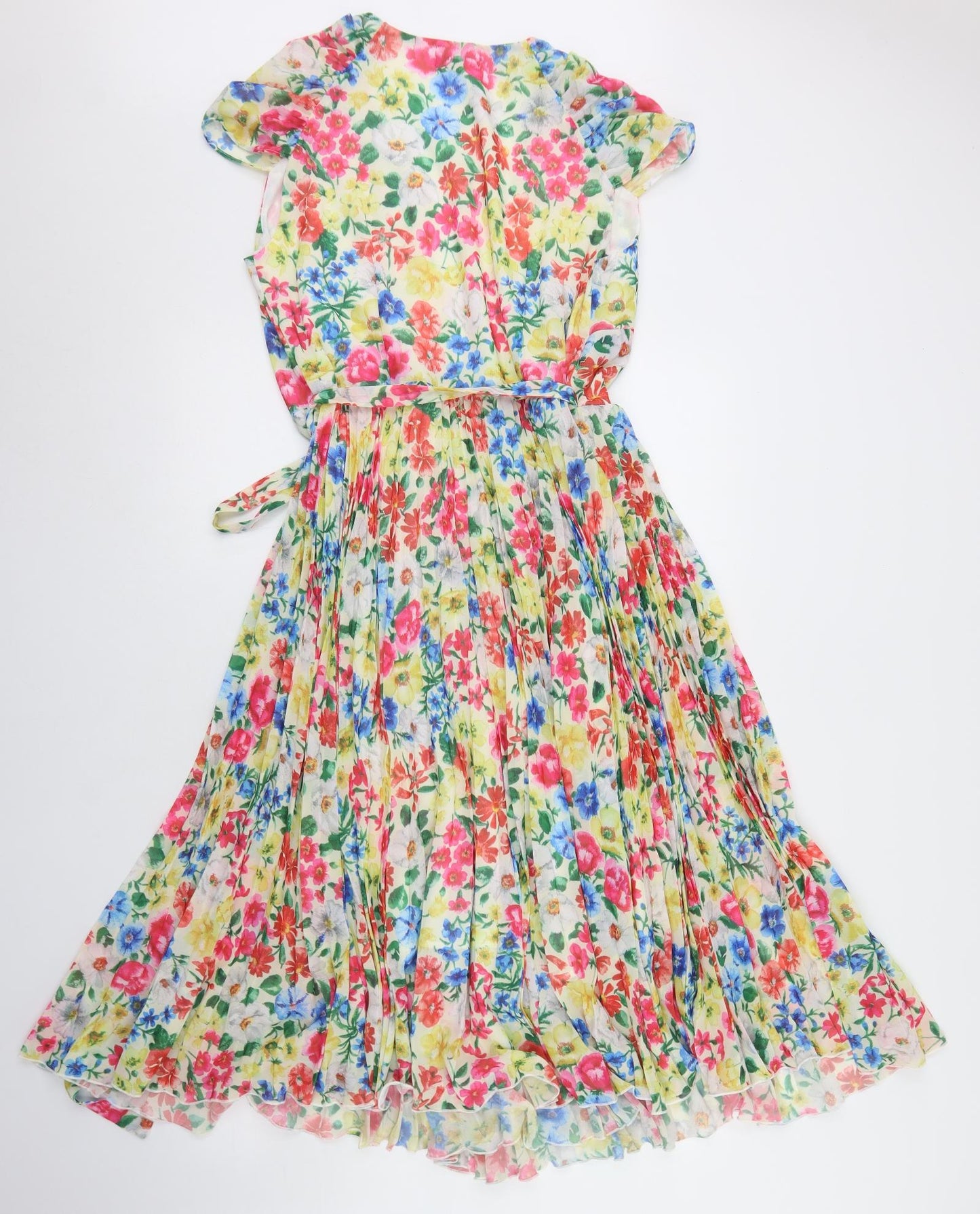 Joe Browns Womens Multicoloured Floral Polyester Wrap Dress  Size 12  V-Neck Tie