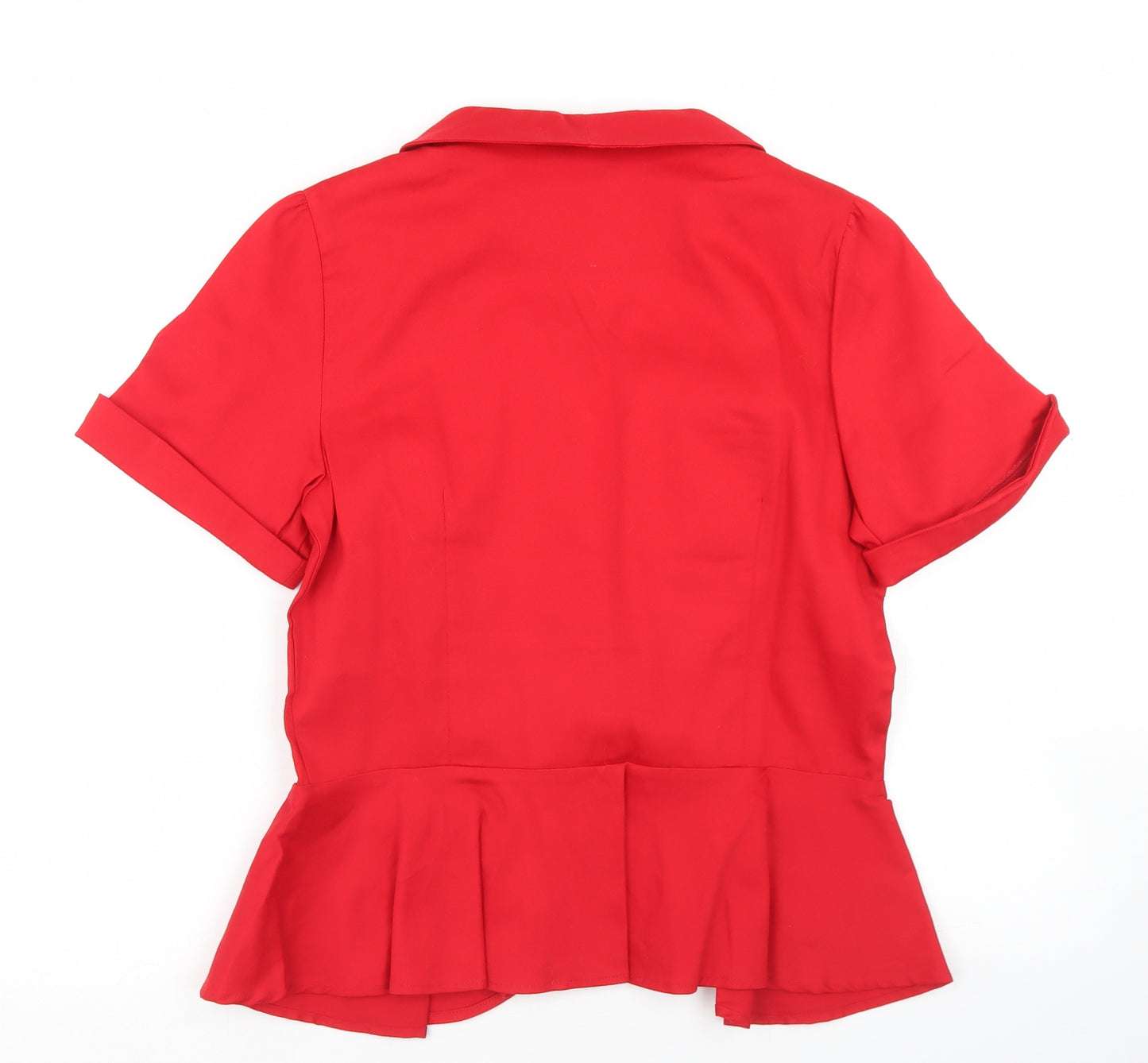 Joe Browns Womens Red  Cotton Basic Button-Up Size 12 Collared