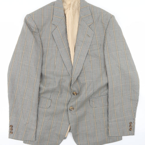 Man International Mens Multicoloured Houndstooth Polyester Jacket Blazer Size 36