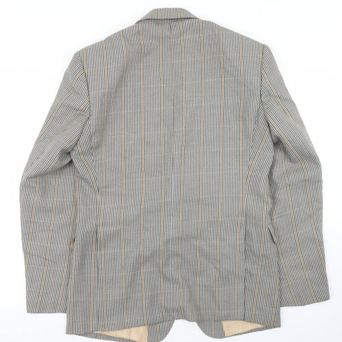 Man International Mens Multicoloured Houndstooth Polyester Jacket Blazer Size 36