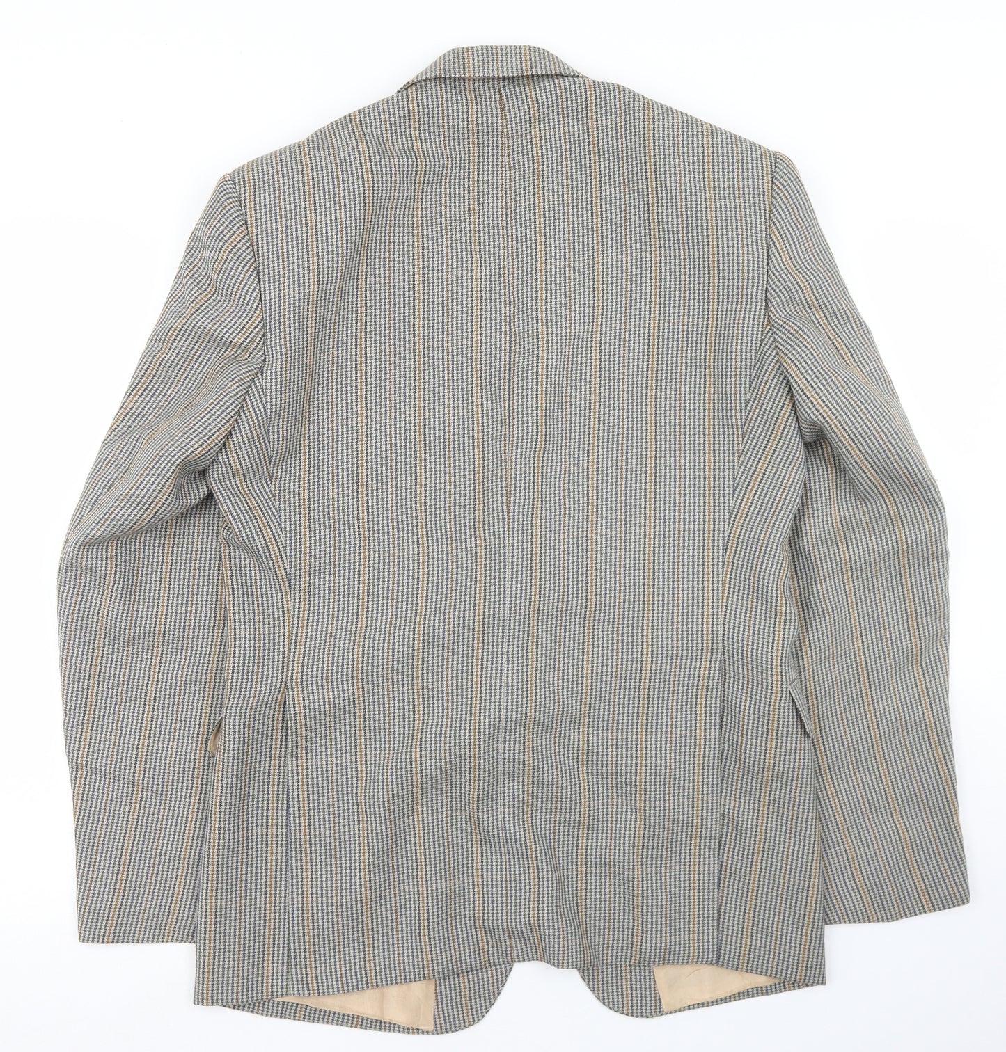 Man International Mens Multicoloured Houndstooth Polyester Jacket Blazer Size 36
