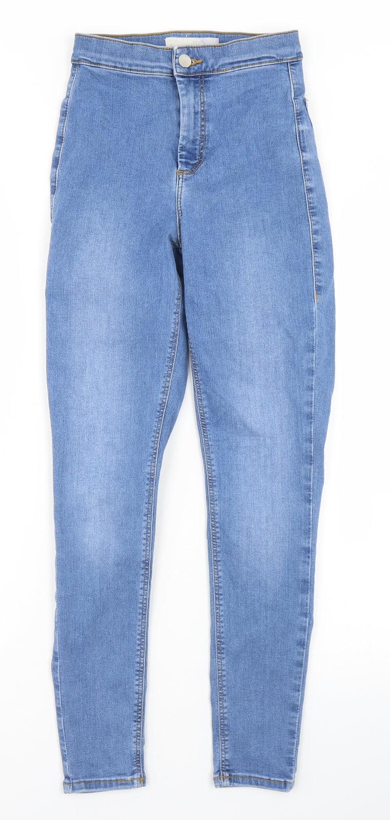 Topshop Womens Blue  Cotton Skinny Jeans Size 25 in L30 in Regular Button - Joni Jeans