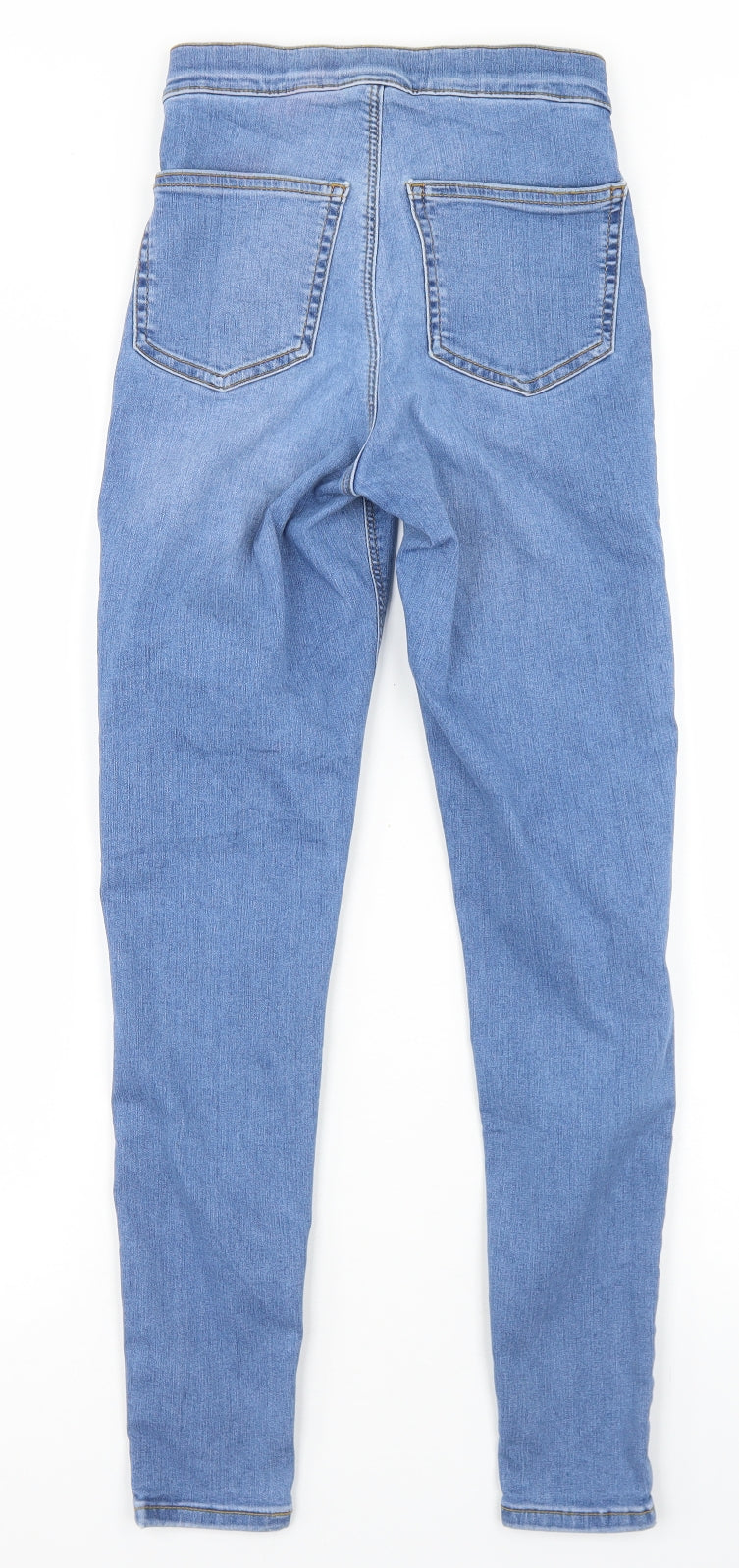 Topshop Womens Blue  Cotton Skinny Jeans Size 25 in L30 in Regular Button - Joni Jeans