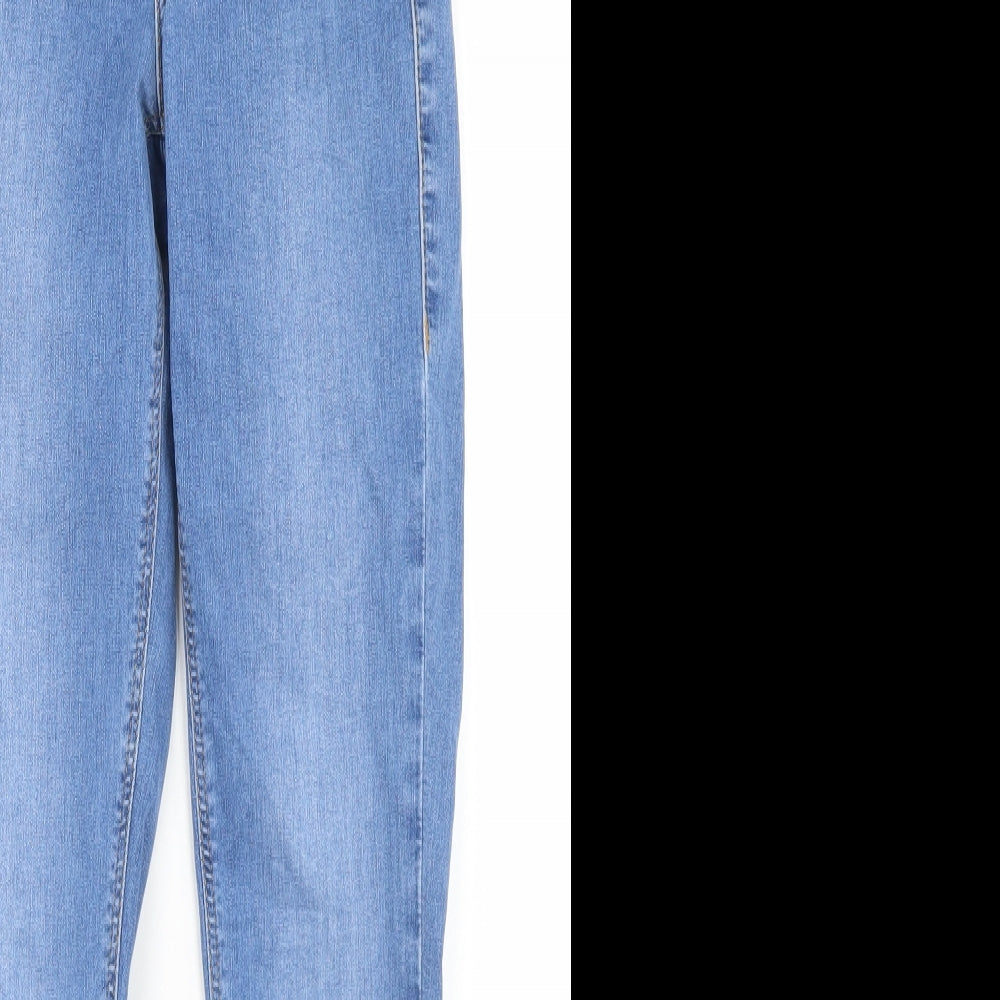 Topshop Womens Blue  Cotton Skinny Jeans Size 25 in L30 in Regular Button - Joni Jeans