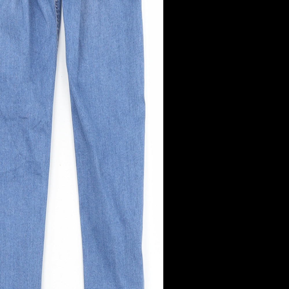 Topshop Womens Blue  Cotton Skinny Jeans Size 25 in L30 in Regular Button - Joni Jeans