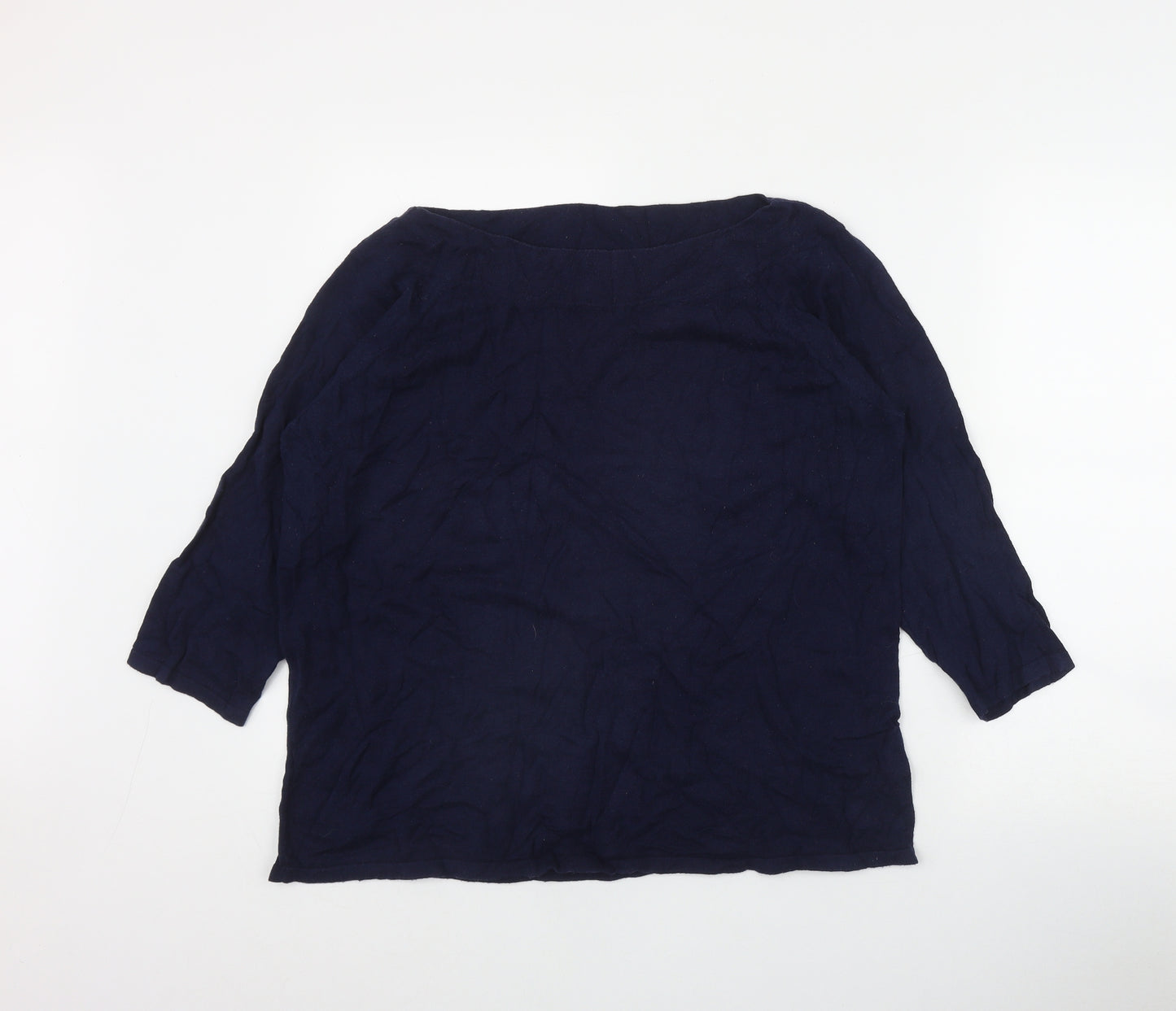 NEXT Womens Blue Boat Neck  Cotton Pullover Jumper Size 18