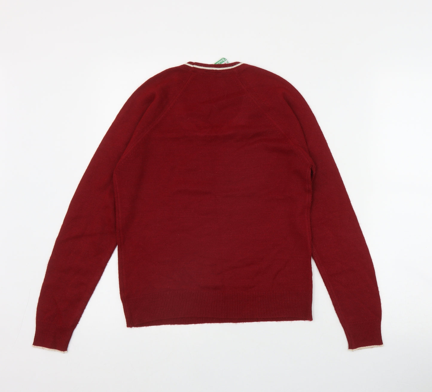 Yum Yum Womens Red Round Neck  Acrylic Pullover Jumper Size 6