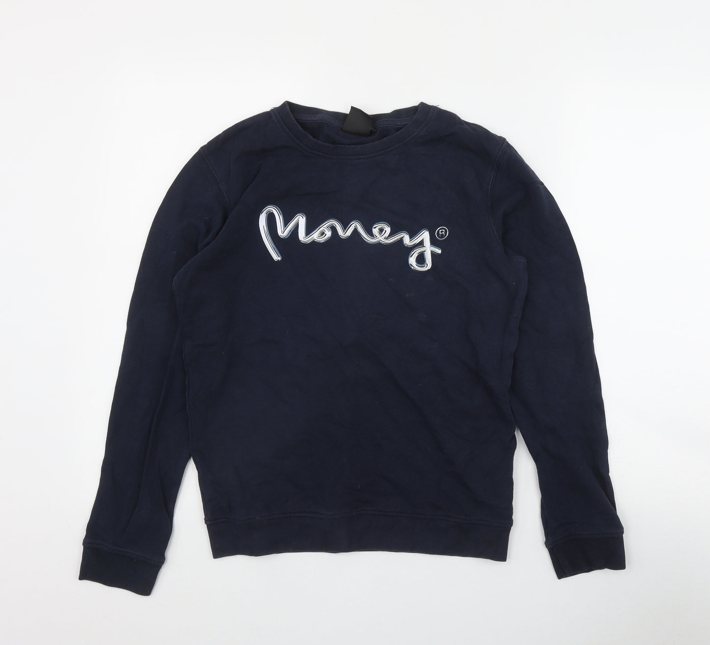 Money Boys Blue  Cotton Pullover Sweatshirt Size 14-15 Years  Pullover