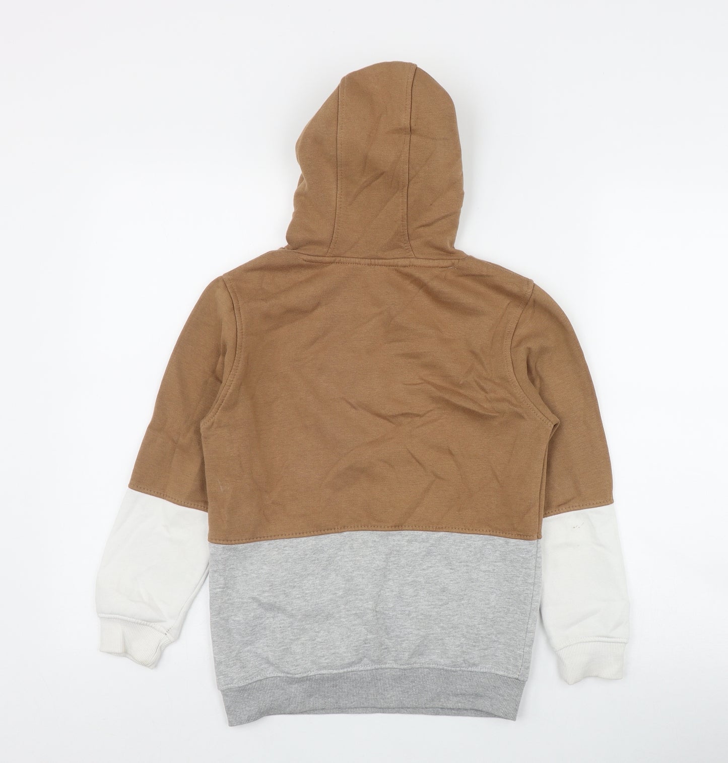 George Boys Brown  Cotton Pullover Hoodie Size 9-10 Years  Pullover - 'Now or never'