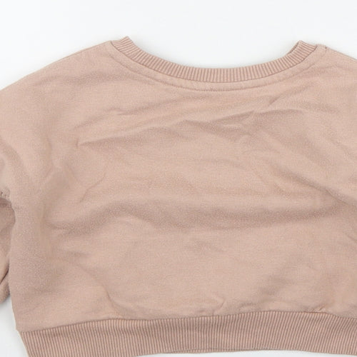 Nutmeg Girls Pink  Cotton Pullover Jumper Size 12-18 Months  Pullover - Embroidered Flowers