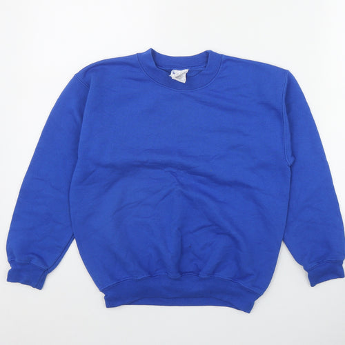 Gildan Boys Blue  Cotton Pullover Sweatshirt Size S  Pullover