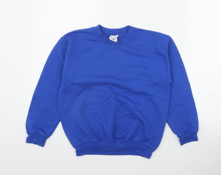 Gildan Boys Blue Cotton Pullover Sweatshirt Size S Pullover