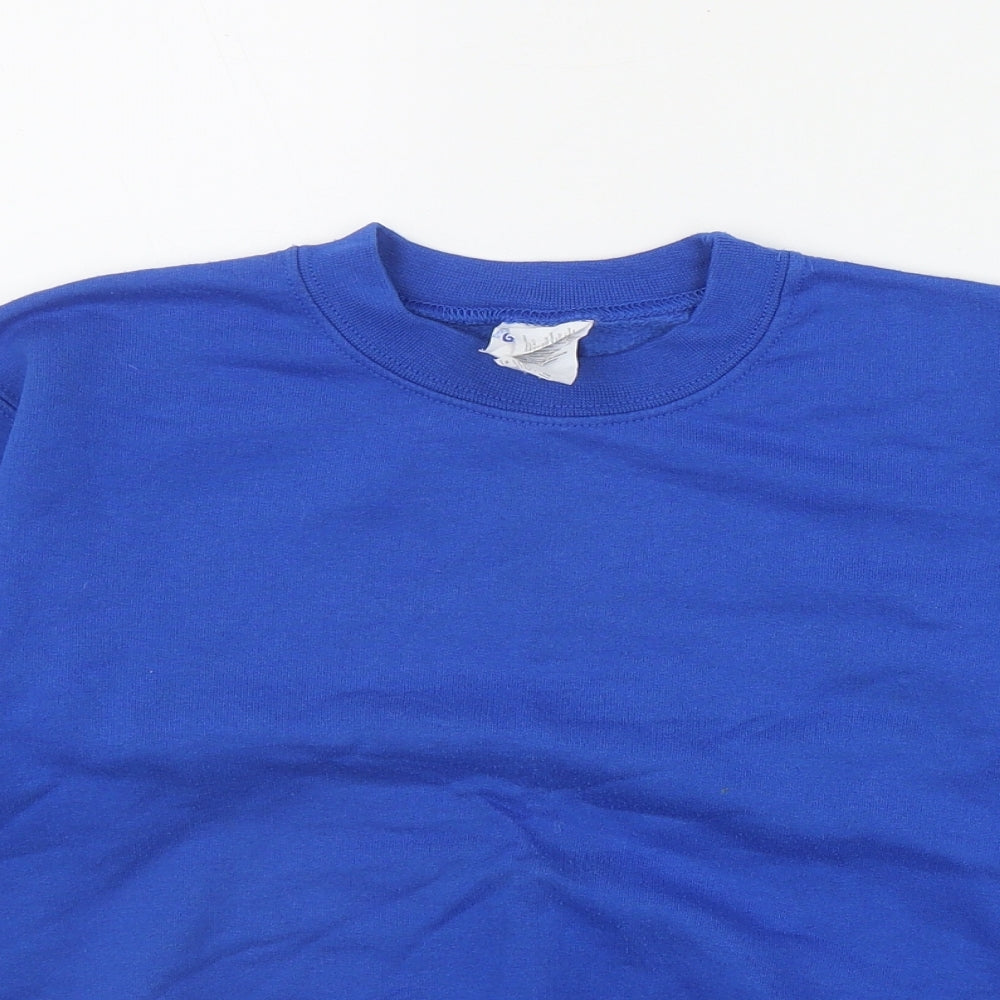 Gildan Boys Blue  Cotton Pullover Sweatshirt Size S  Pullover
