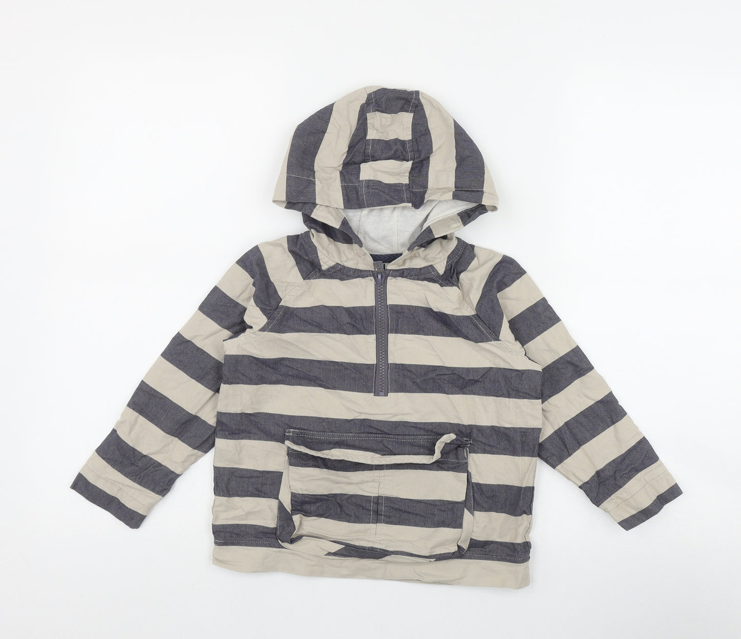 NEXT Boys Ivory Striped  Jacket Coat Size 3-4 Years  Zip
