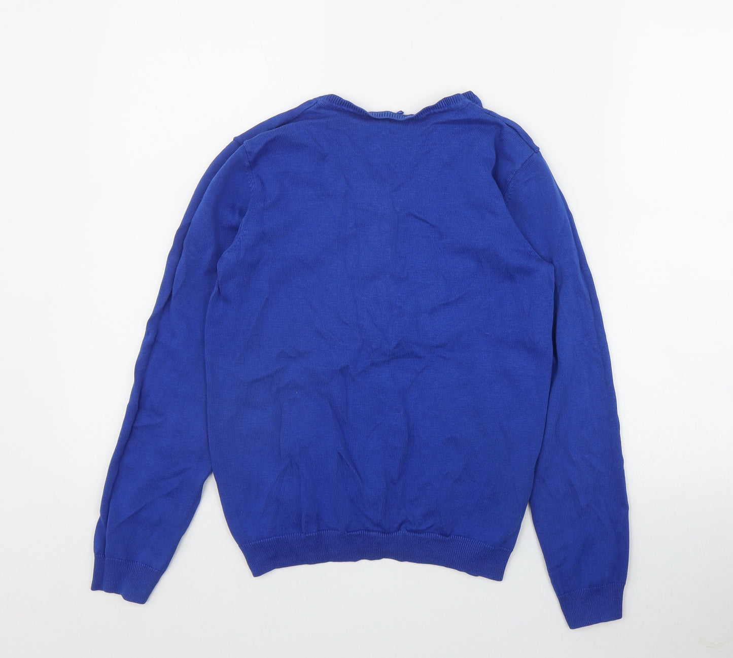 George Girls Blue V-Neck  Cotton Cardigan Jumper Size 12-13 Years  Button