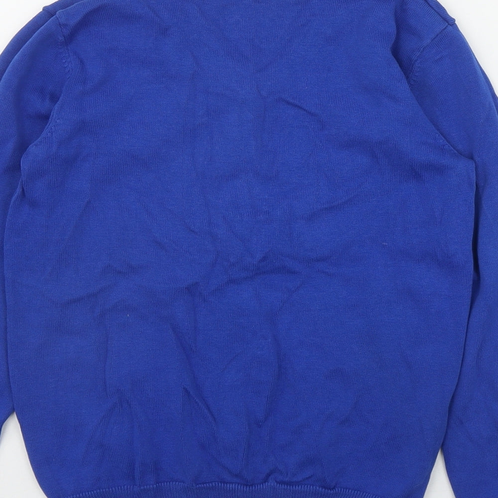 George Girls Blue V-Neck  Cotton Cardigan Jumper Size 12-13 Years  Button