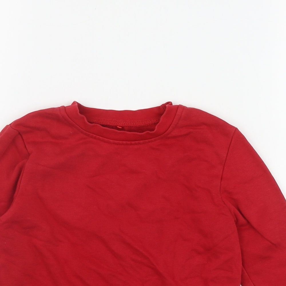 George Boys Red  Cotton Pullover Sweatshirt Size 3-4 Years  Pullover
