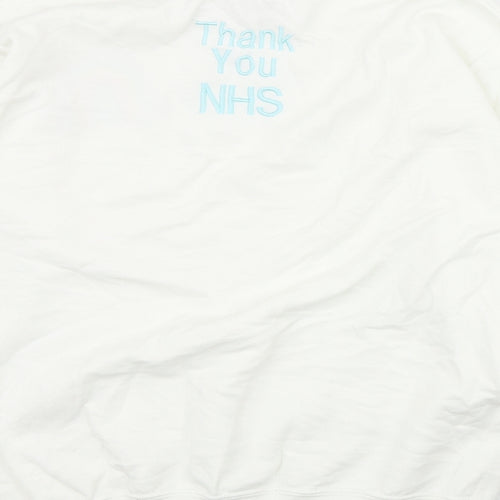 M&C Womens White  Cotton Pullover Sweatshirt Size S  Pullover - 'Thank you NHS'