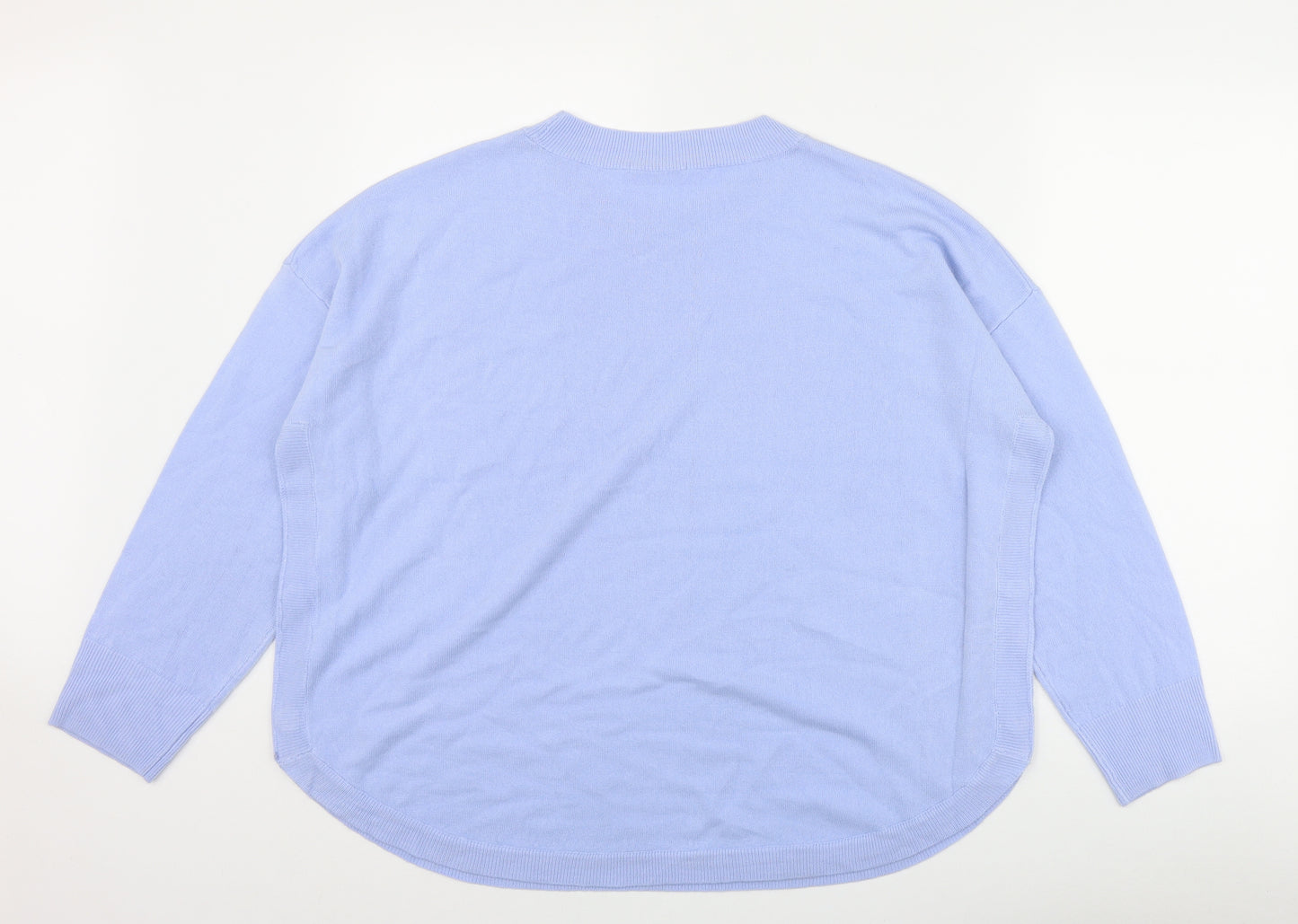 TU Womens Purple Round Neck  Acrylic Pullover Jumper Size 22