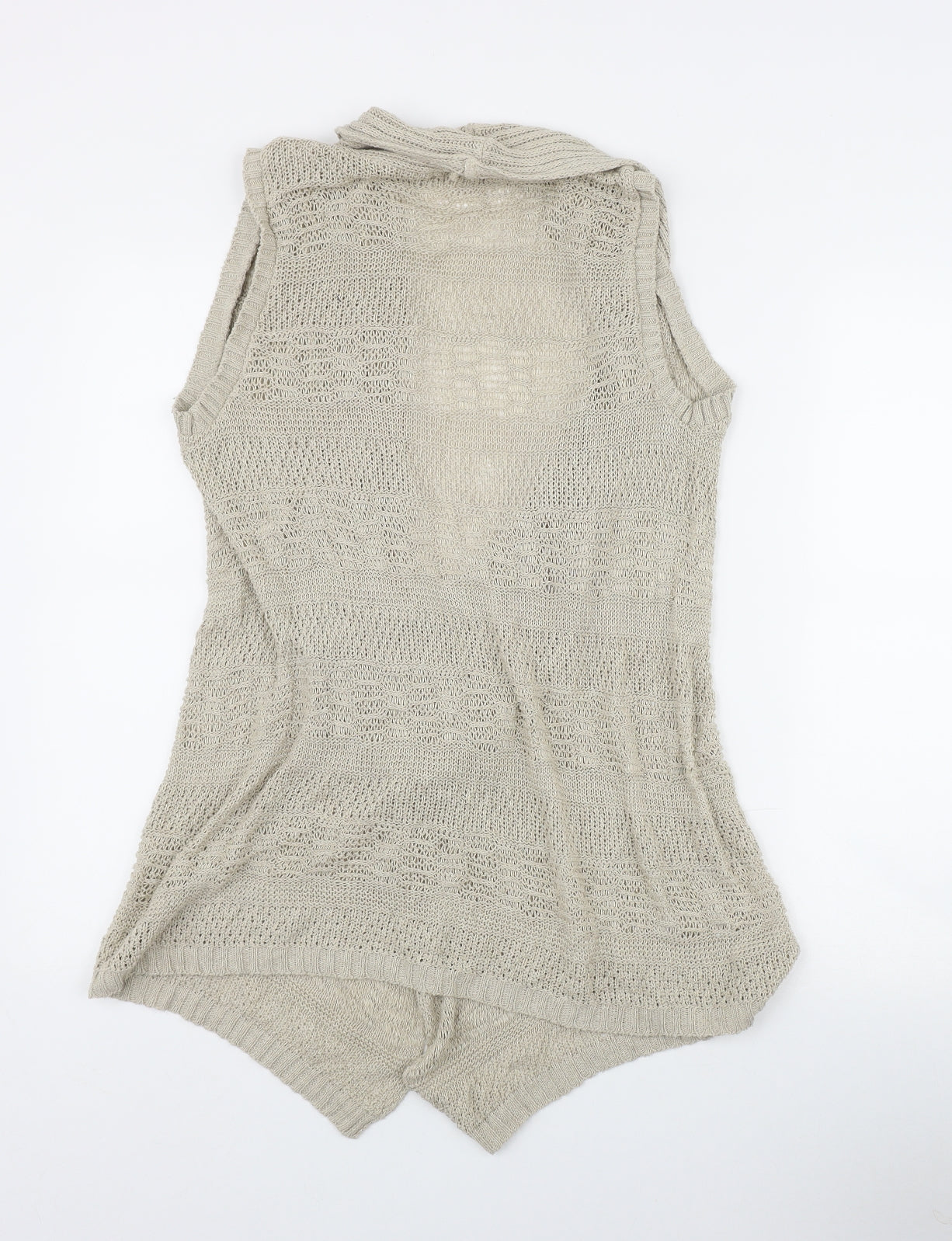 Evie Womens Beige V-Neck  Cotton Cardigan Jumper Size 10