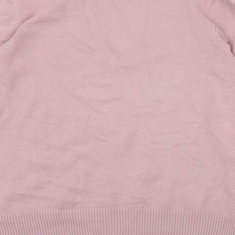 Bonmarché Womens Pink V-Neck  Cotton Cardigan Jumper Size M