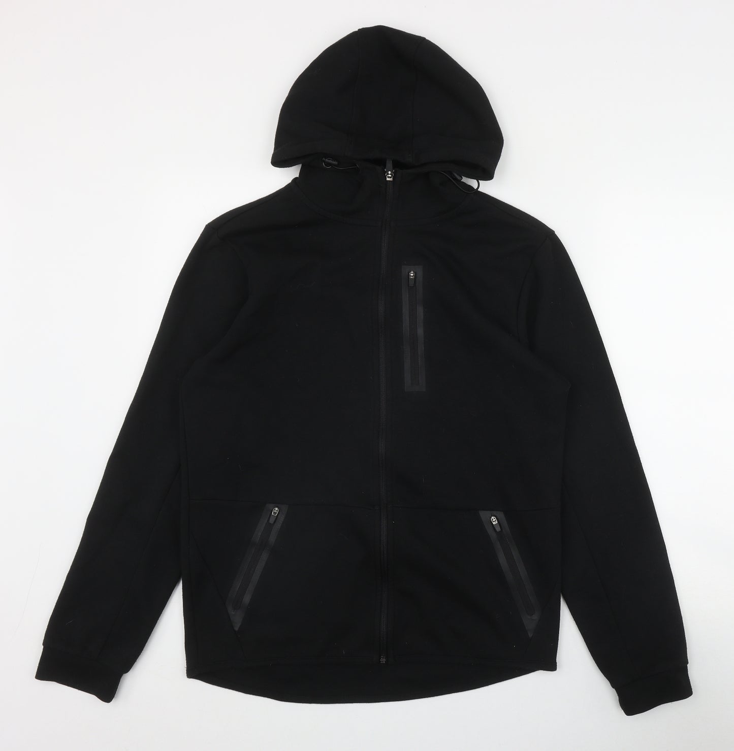 Primark Mens Black  Polyester Full Zip Hoodie Size M
