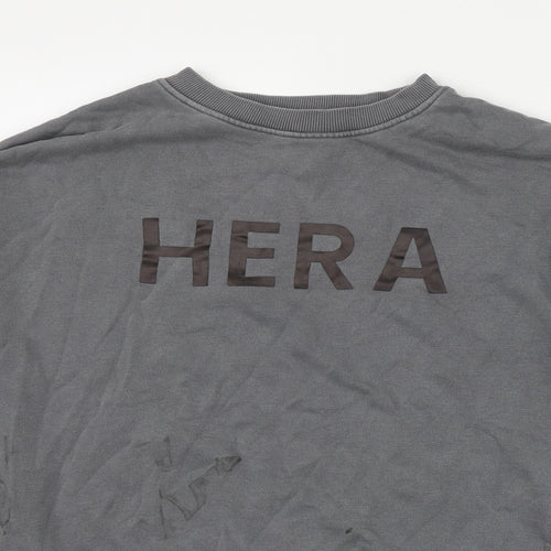 Hera Mens Grey  Cotton Pullover Sweatshirt Size M