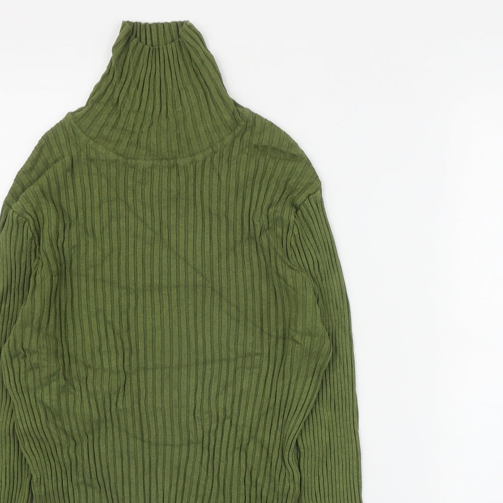 Threadbare Womens Green Roll Neck  Viscose Pullover Jumper Size 16