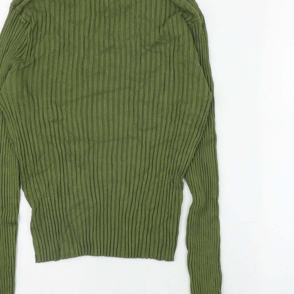 Threadbare Womens Green Roll Neck  Viscose Pullover Jumper Size 16